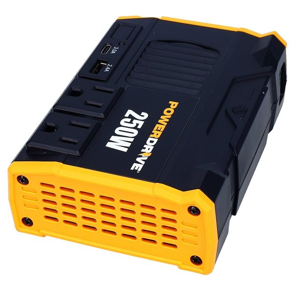 Powerdrive Power Inverter, Modified Sine Wave, 500 W Peak, 250 W Continuous, 2 Outlets PWD250